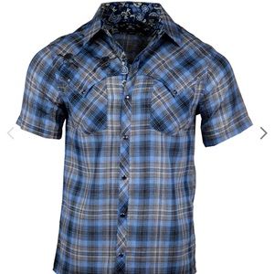 Rock Roll N Soul Men’s Short Sleeve Master of Puppets, Blue, Size L